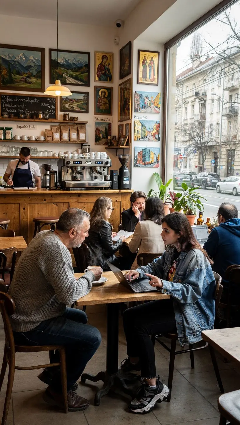 Perspectivă aeriană a unui sat românesc cu accent pe elementele caracteristice culturale și geografice