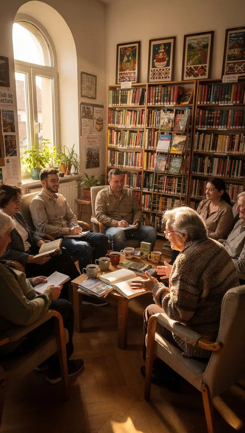 Grup divers de oameni ascultând un speaker în cadrul unui atelier educațional despre cunoștințe practice